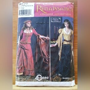 Vintage Simplicity #9246 Renaissance Costume Bodice Skirt Hat etc Sewing Pattern
